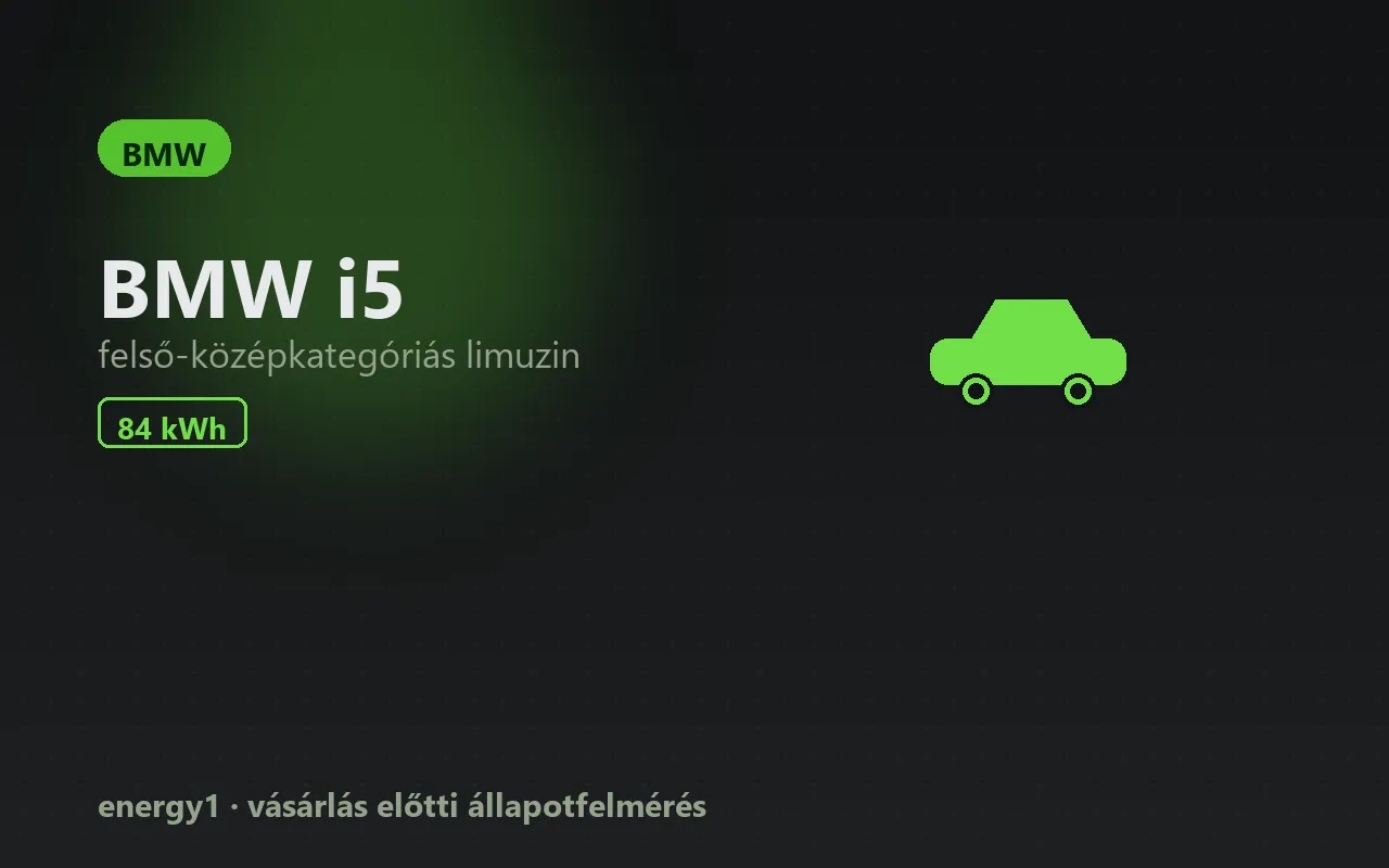 BMW i5 elektromos autó vásárlás előtti állapotfelmérés