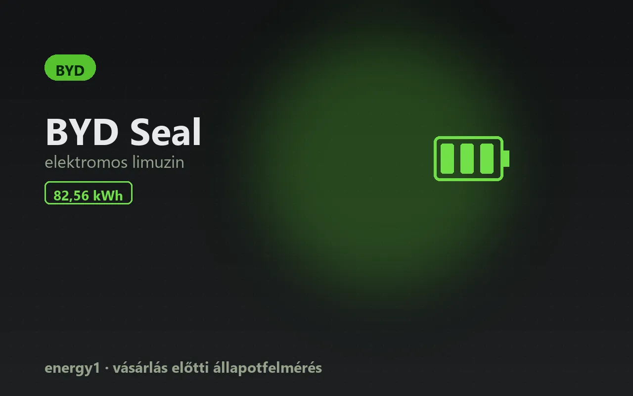 BYD Seal elektromos autó állapotfelmérés