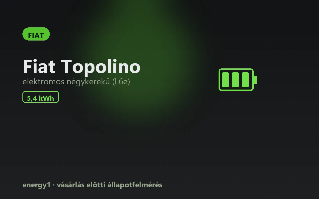 Fiat Topolino elektromos autó állapotfelmérés
