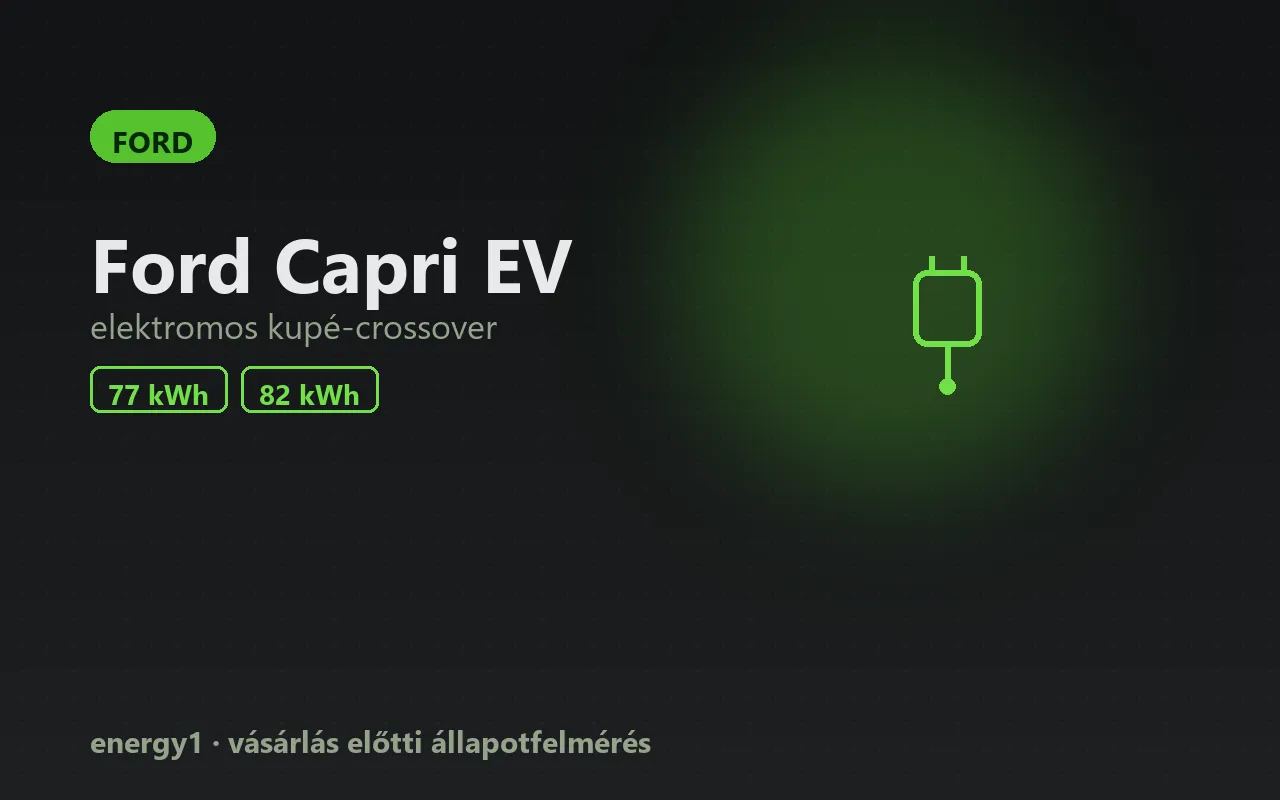 Ford Capri EV elektromos autó állapotfelmérés