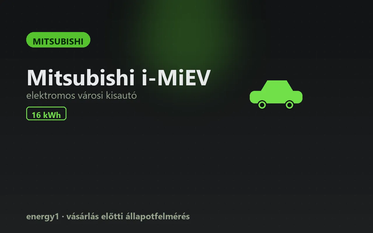 Mitsubishi i-MiEV elektromos autó állapotfelmérés