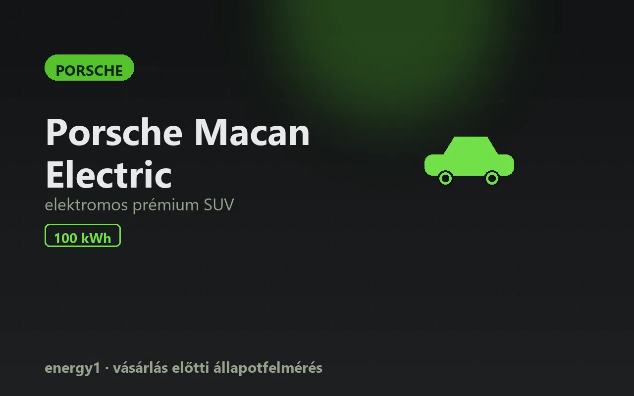 Porsche Macan Electric elektromos autó állapotfelmérés