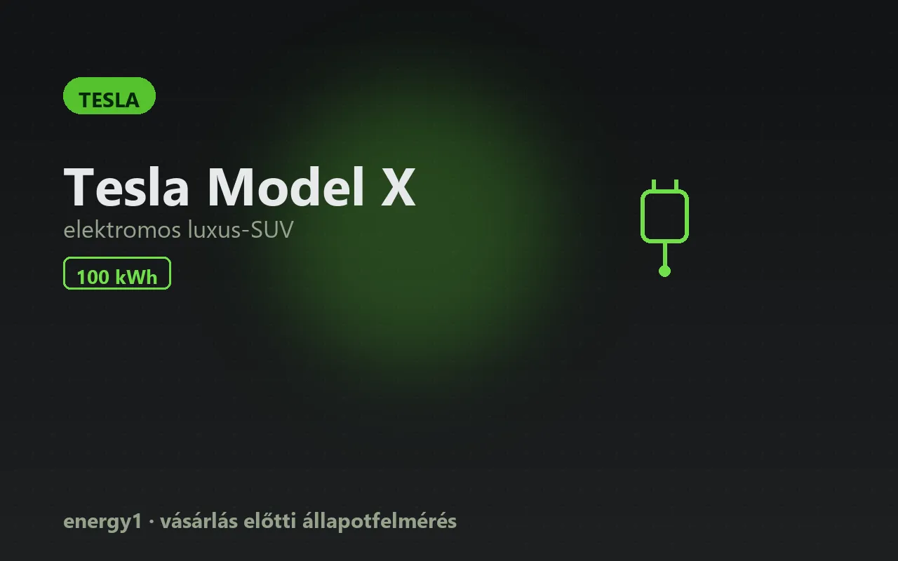 Tesla Model X elektromos autó vásárlás előtti állapotfelmérés
