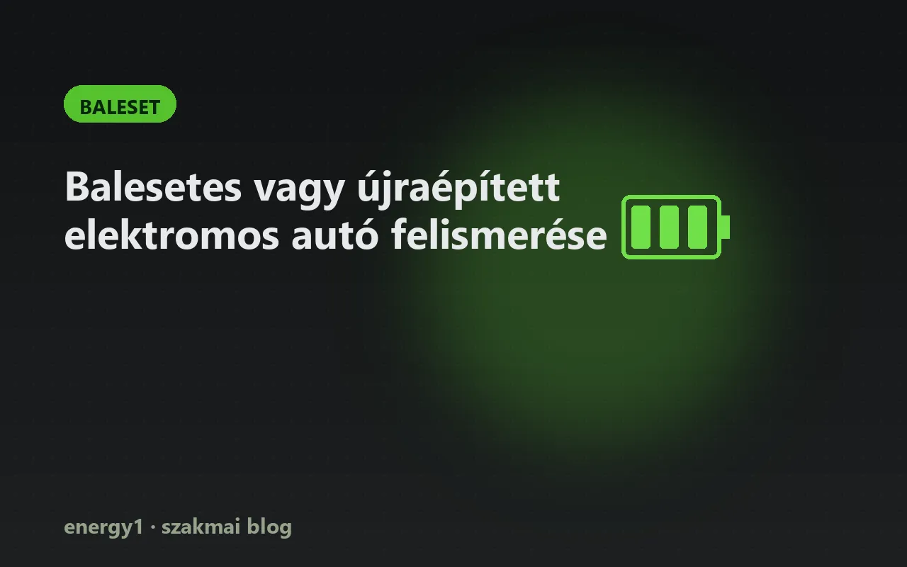 Balesetes vagy újraépített elektromos autó felismerése - baleset