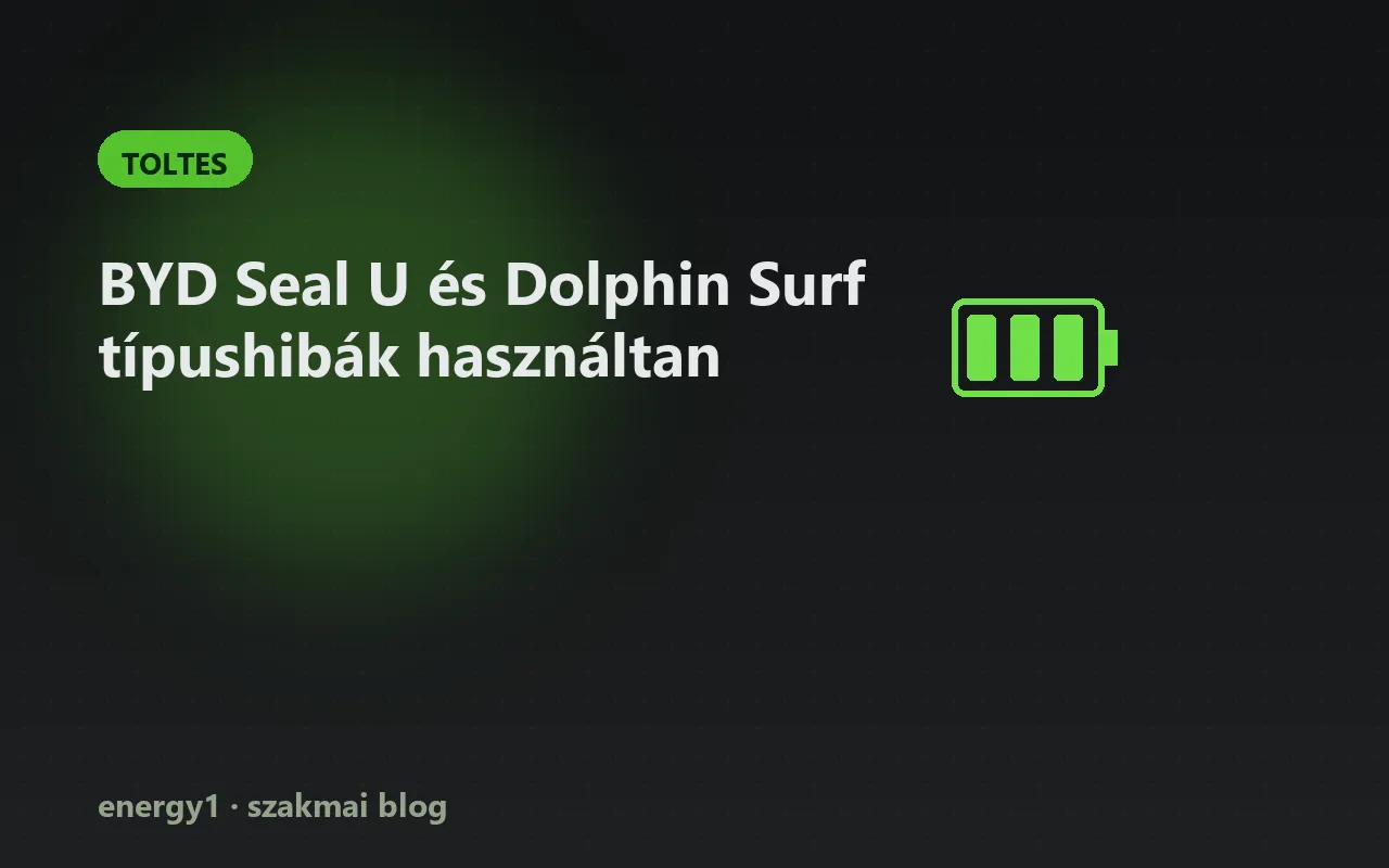 BYD Seal U és Dolphin Surf típushibák használtan - toltes