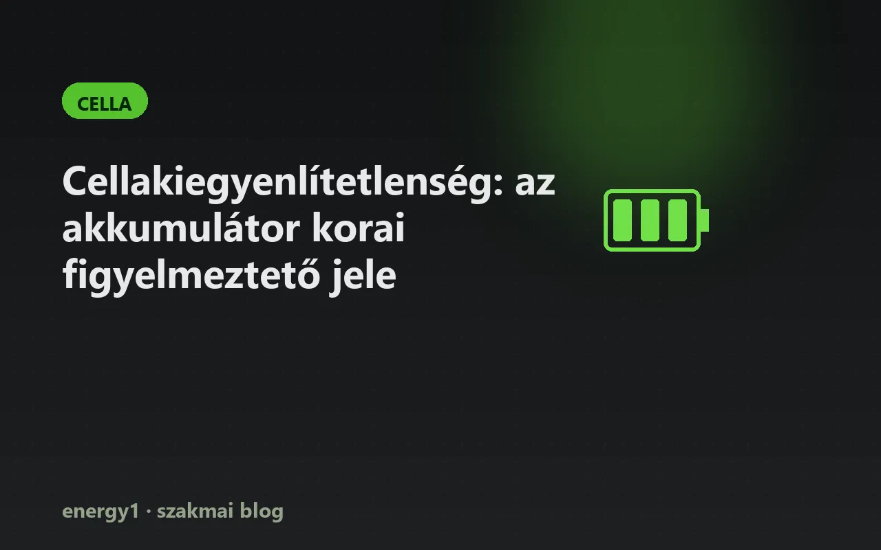 Cellakiegyenlítetlenség: az akkumulátor korai figyelmeztető jele - cella