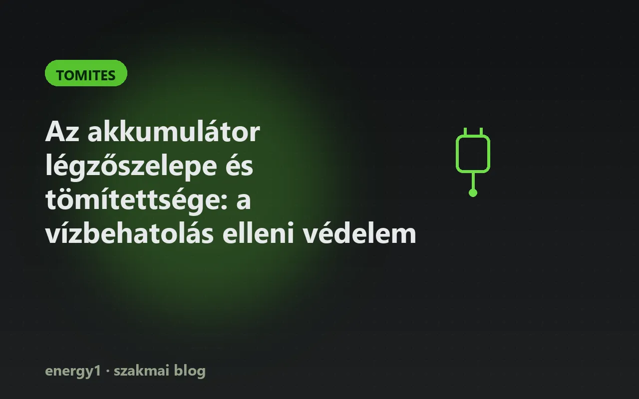 Az akkumulátor légzőszelepe és tömítettsége: a vízbehatolás elleni védelem - tomites