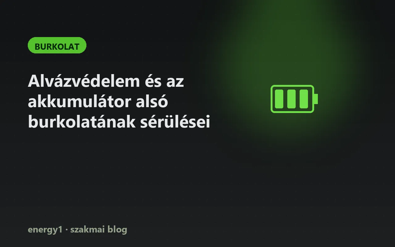 Alvázvédelem és az akkumulátor alsó burkolatának sérülései - burkolat
