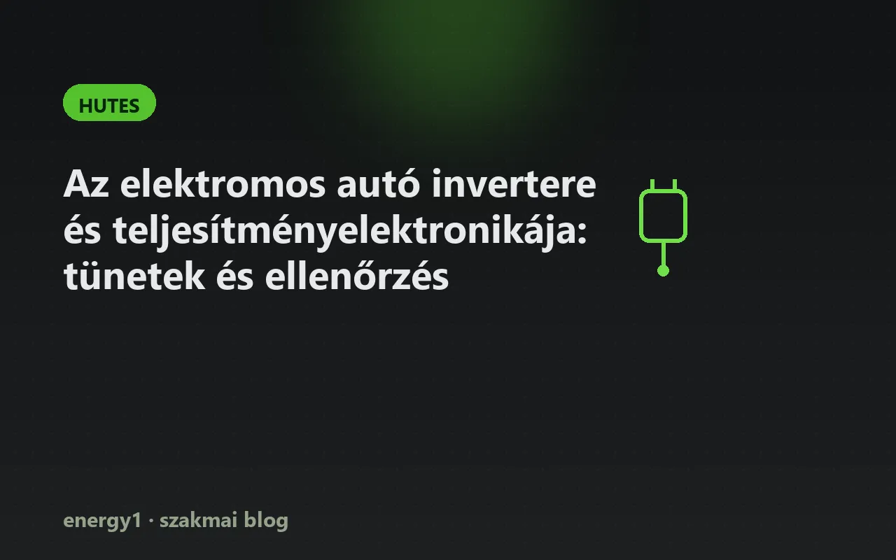 Az elektromos autó invertere és teljesítményelektronikája: tünetek és ellenőrzés - hutes