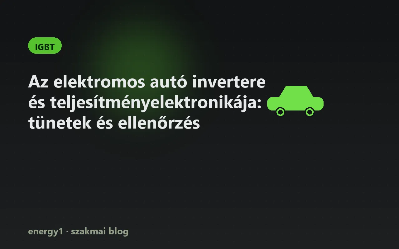 Az elektromos autó invertere és teljesítményelektronikája: tünetek és ellenőrzés - igbt