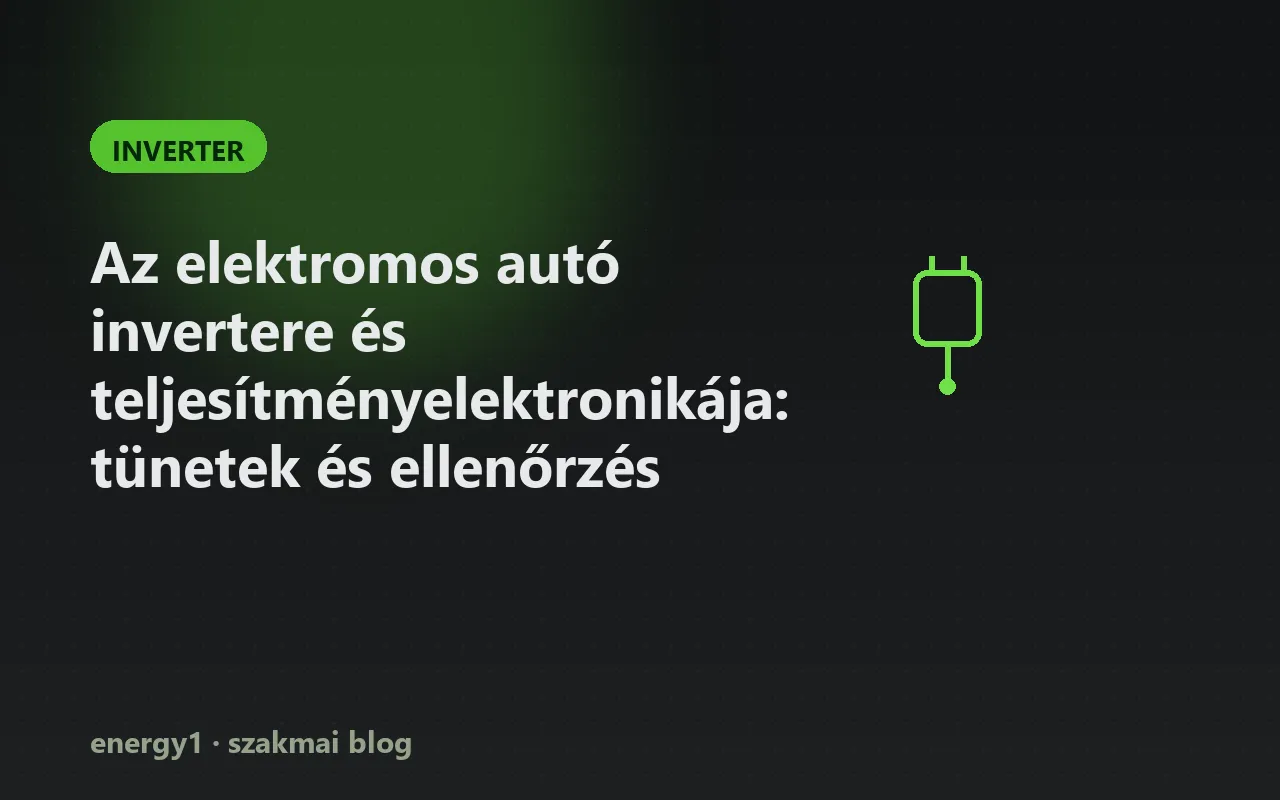 Az elektromos autó invertere és teljesítményelektronikája: tünetek és ellenőrzés - inverter