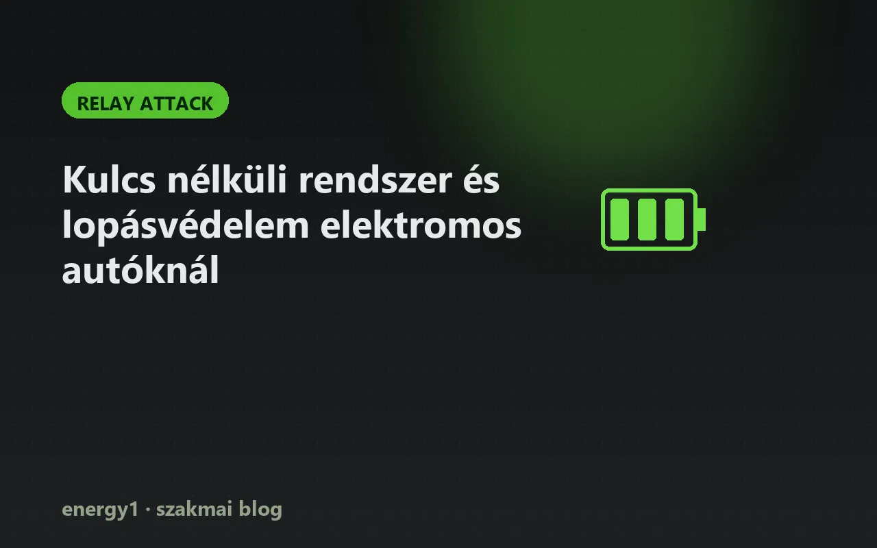 Kulcs nélküli rendszer és lopásvédelem elektromos autóknál - relay attack