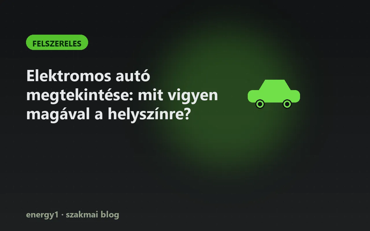 Elektromos autó megtekintése: mit vigyen magával a helyszínre? - felszereles