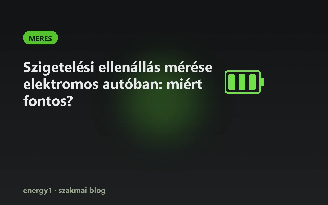 Szigetelési ellenállás mérése elektromos autóban: miért fontos? - meres