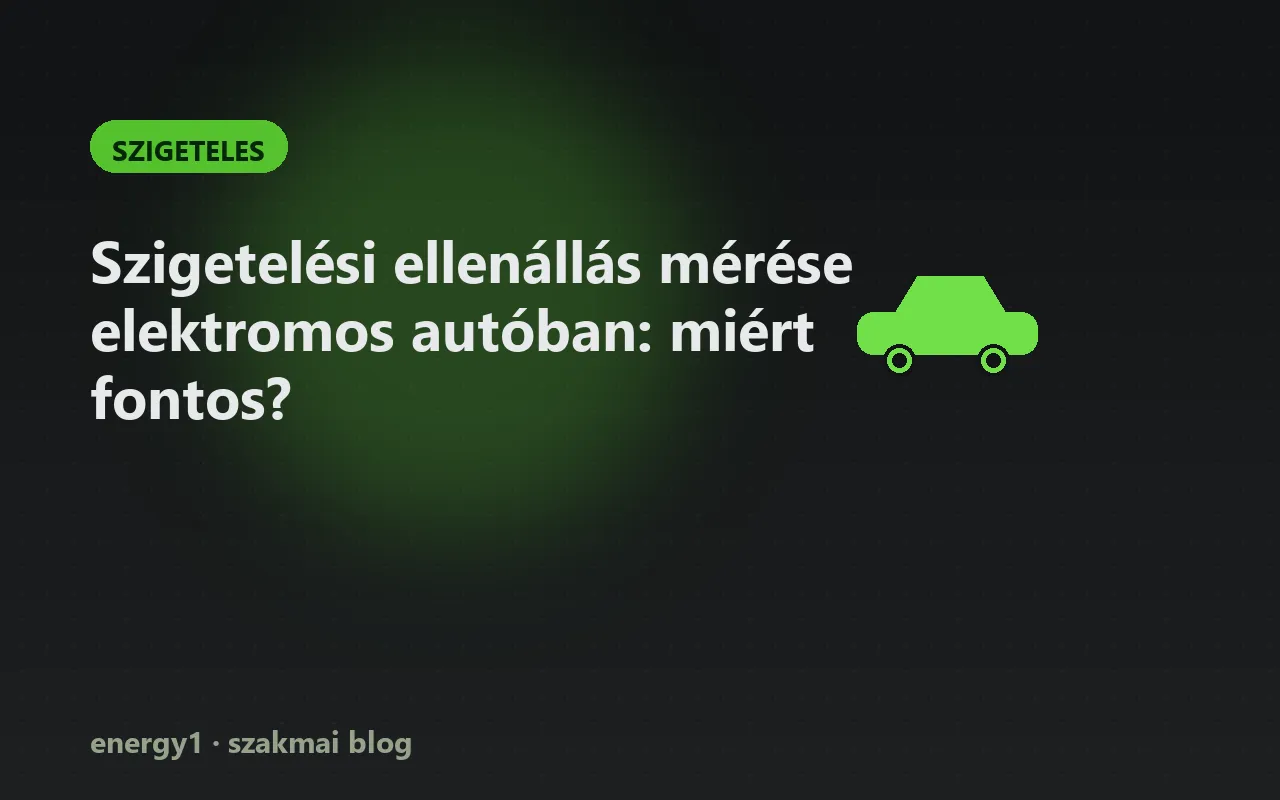 Szigetelési ellenállás mérése elektromos autóban: miért fontos? - szigeteles