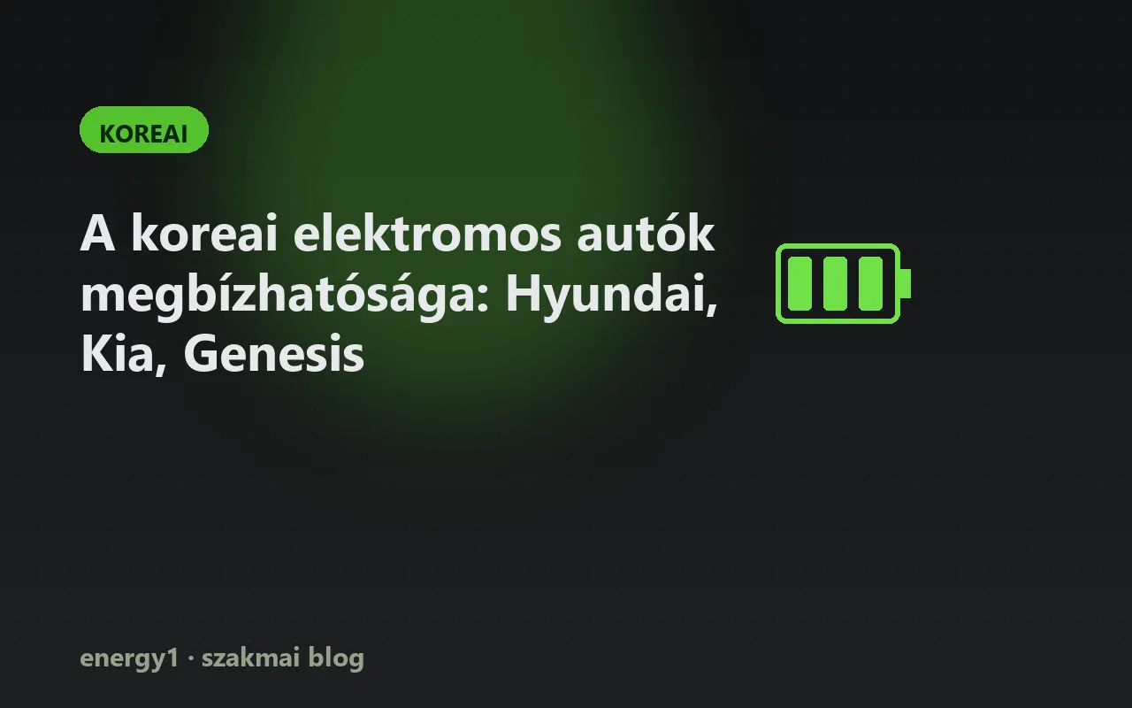 A koreai elektromos autók megbízhatósága: Hyundai, Kia, Genesis - koreai