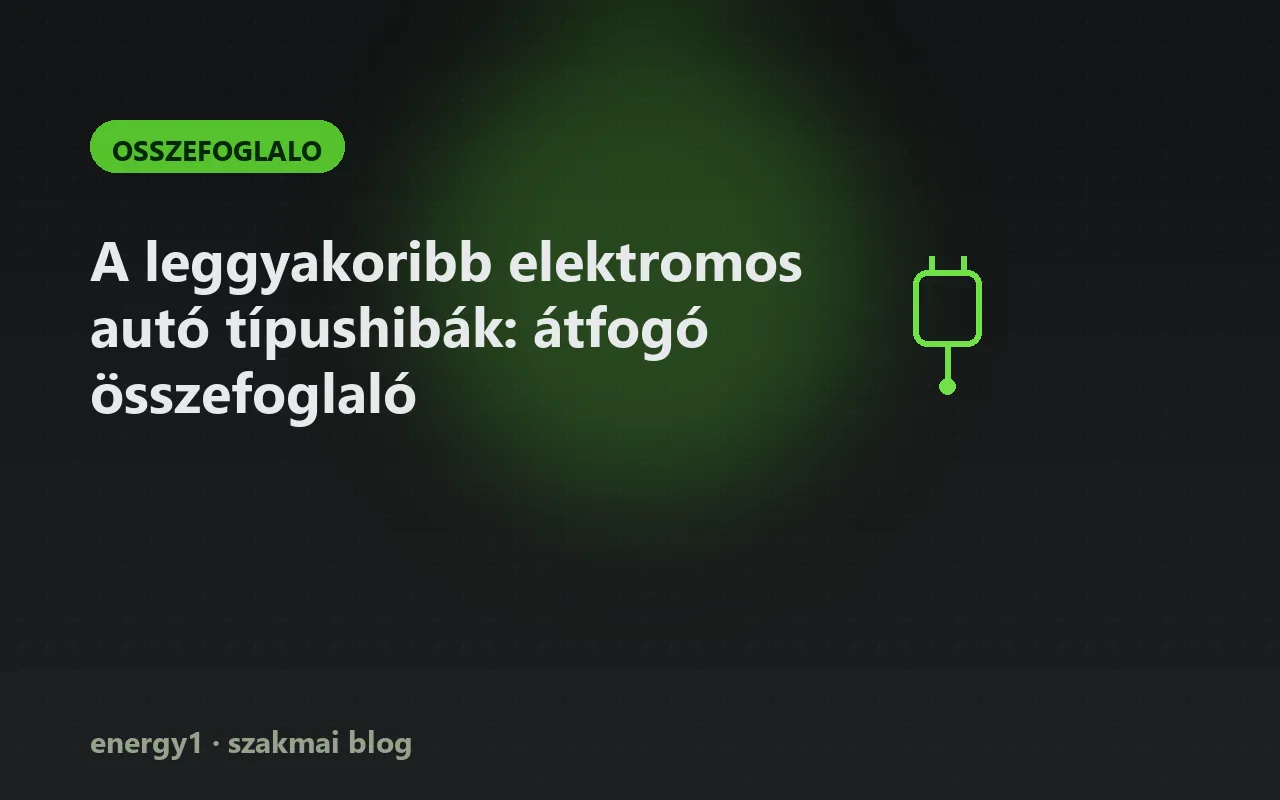 A leggyakoribb elektromos autó típushibák: átfogó összefoglaló - osszefoglalo