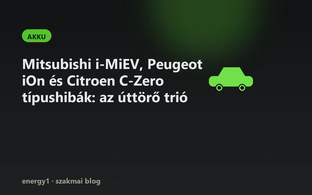 Mitsubishi i-MiEV, Peugeot iOn és Citroen C-Zero típushibák: az úttörő trió - akku