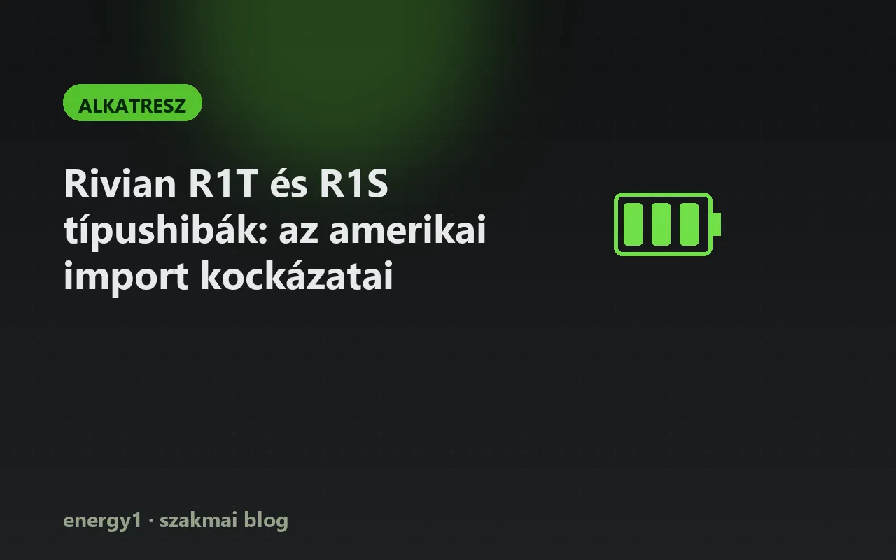 Rivian R1T és R1S típushibák: az amerikai import kockázatai - alkatresz